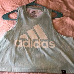 blue mint adidas crop top